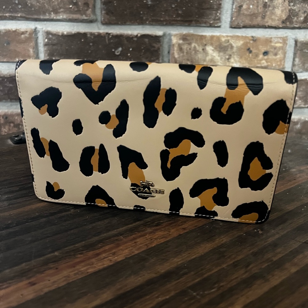 Coach Callie Leopard Print Clutch